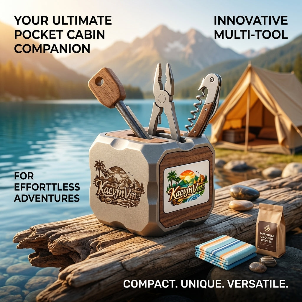 KacvjnVm™ Pocket Cabin Multi-Tool Station | Portable Camping EDC Organizer | Compact Multi-Functional Tool Holder for Outdoor Adventures, Van Life & Cabin Living